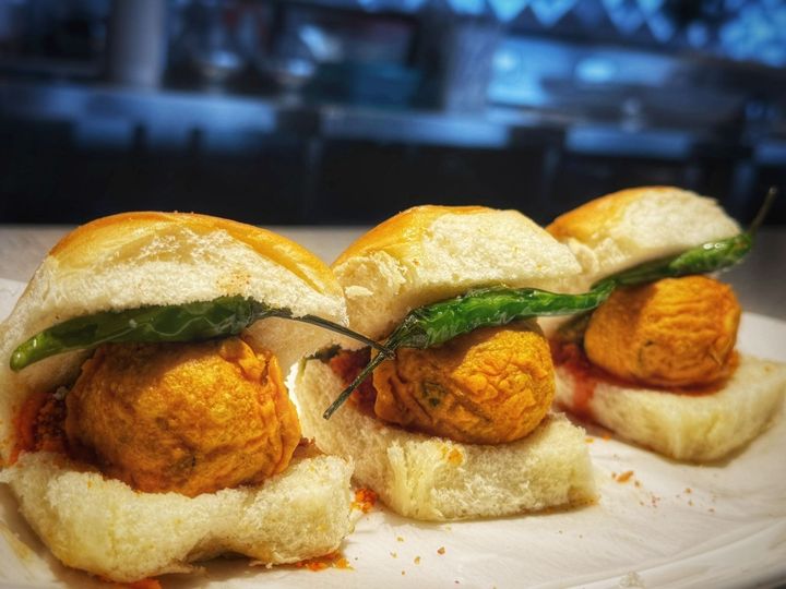 Vada Pav (Indian Potato Sliders) at SPICE ROOM Denver