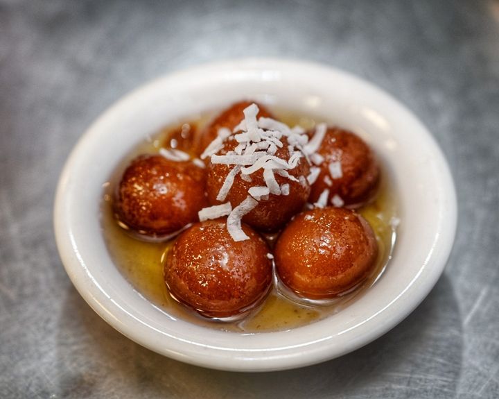 Gulab Jamun – Golden milk-dough spheres swimming in rose-cardamom syrup – the dessert that end | SPICE ROOM Denver