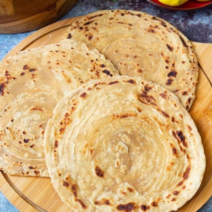 Punjabi Lachha Paratha — Multi-layered, buttery whole wheat flatbread with dozens of