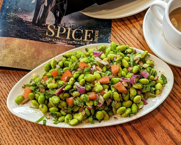 Spicy Edamame (Soybean) Salad (Vegan) at SPICE ROOM Denver